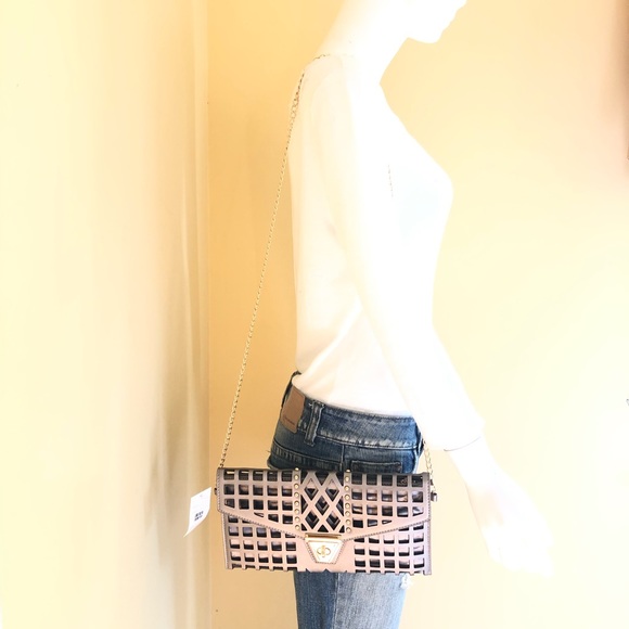 NWT Pewter Caged Clutch Crossbody Purse - Picture 5 of 8
